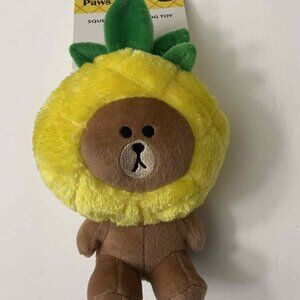 NWT- Zippy Paws LINE FRIENDS BROWN Plush – Pineapple Party- (Rare)